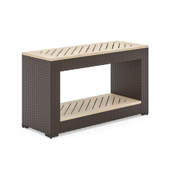 Palm Springs Rattan and Beige Outdoor Sofa Table, image 1