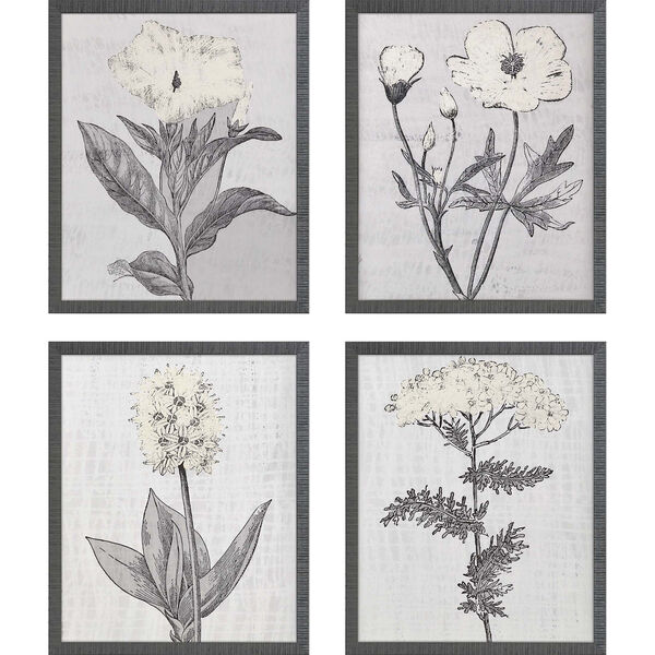 Gray Pure Garden 22 x 18-Inch Wall Art, Set of Four, image 2