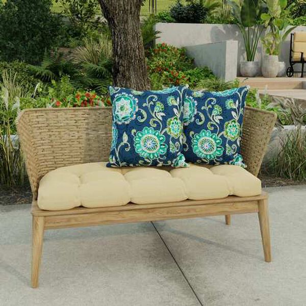 Fanfare Capri Blue 18 x 18 Inches Square Knife Edge Outdoor Throw Pillow, image 2