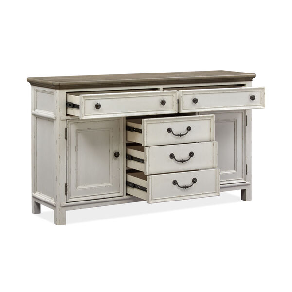Bellevue Manor White and Brown Buffet, image 2