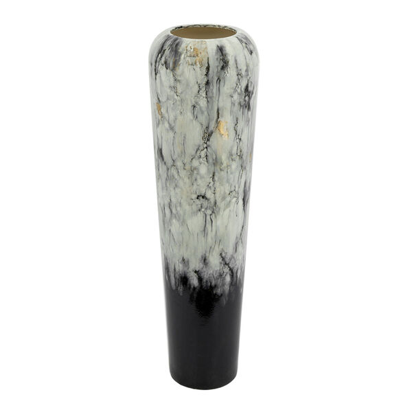 Zuri Black and White Tall Oversized Ceramic Floor Vase, image 1