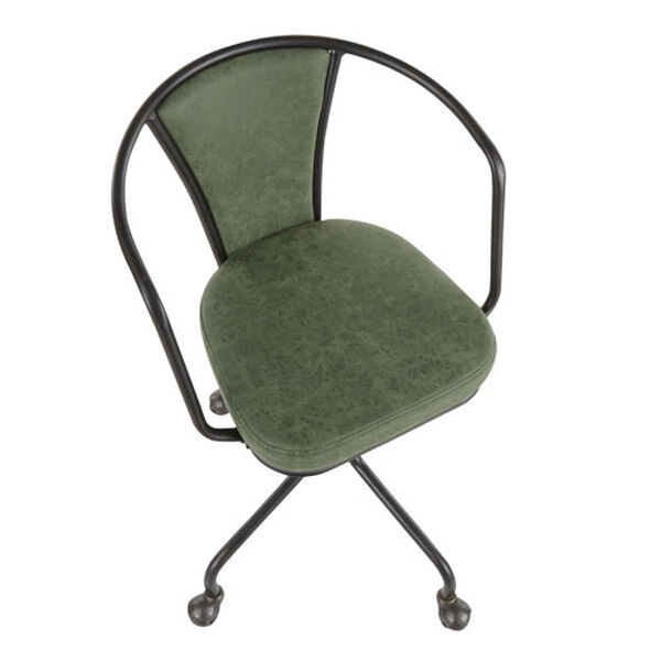 Oregon Black and Green Upholstered Task Chair, image 6