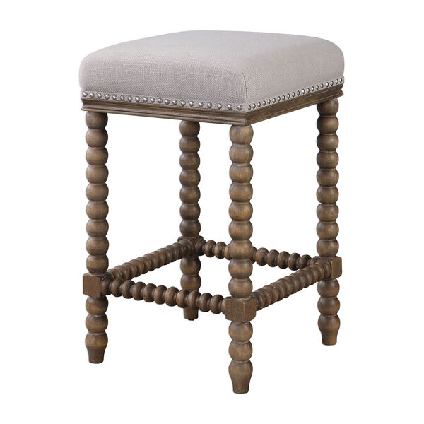 Pryce Ivory Wooden Counter Stool, image 2