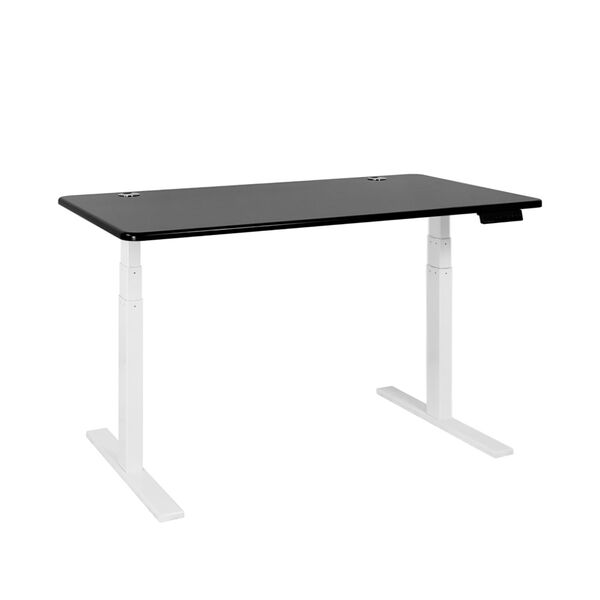 Autonomous White Frame Black Classic Top Premium Adjustable Height Standing Desk, image 1