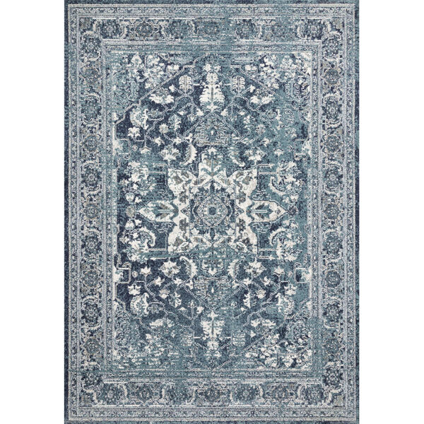 Joaquin Ocean and Ivory 5 Ft. 3 In. x 7 Ft. 8 In. Power Loomed Rug, image 1