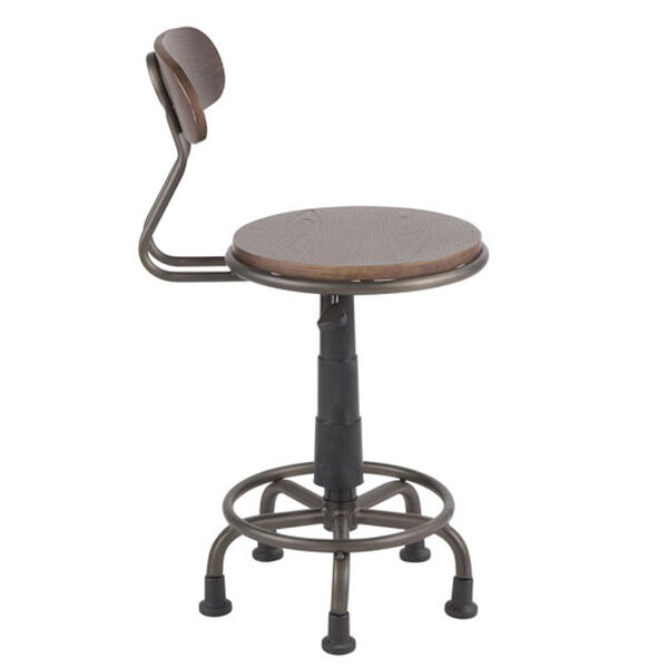 Dakota Antique Black and Espresso Swivel Task Chair, image 2