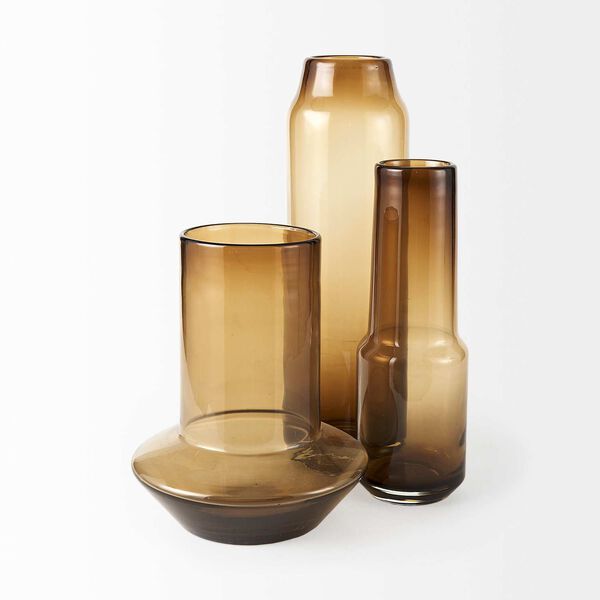 Amrita Golden Brown Eight-Inch Glass Vase, image 3