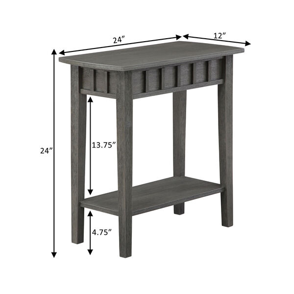Dennis Wirebrush Dark Gray End Table with Shelf, image 6