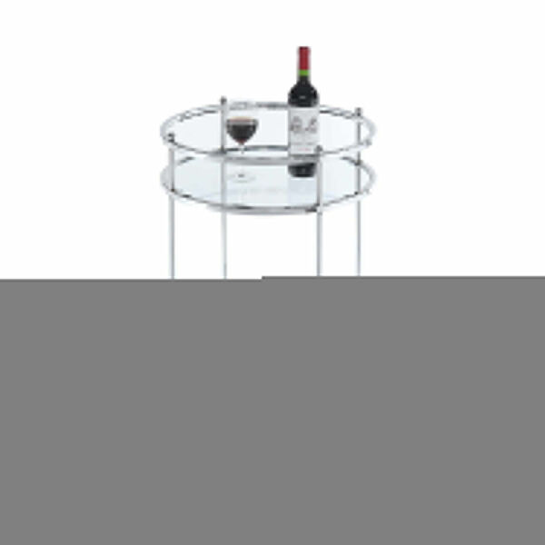 Royal Crest Two Tier Round Glass Bar Cart, image 2