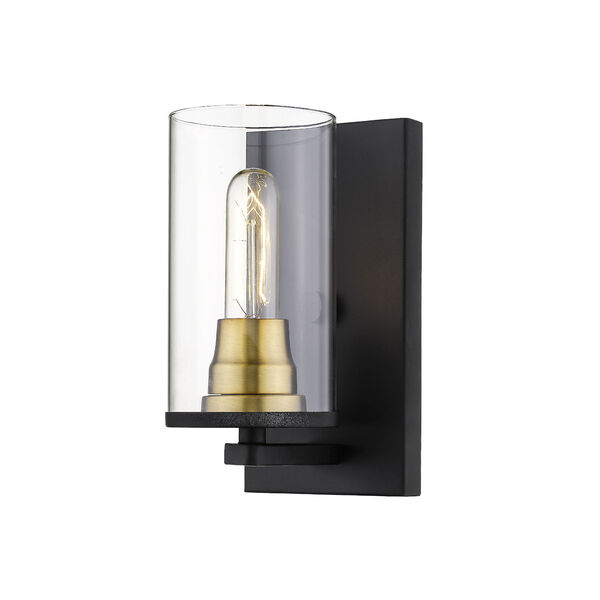 Pasadena Matte Black and Heirloom Bronze One-Light Wall Sconce, image 1