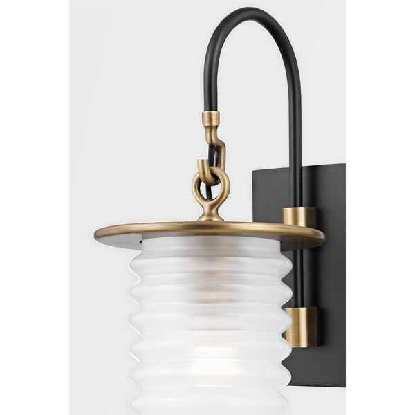 Danvers Patina Brass and Textured Black One-Light Wall Sconce, image 3