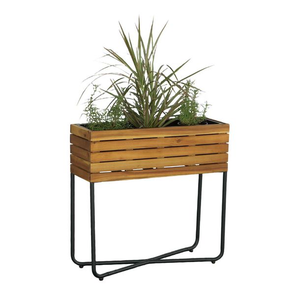 Groot Natural Rect Planter with  Metal Legs, image 1
