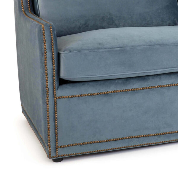 Posh Gray Velvet Sofa, image 4