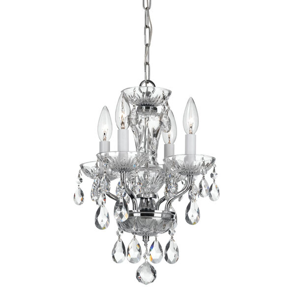 Traditional Crystal Chrome Four-Light Mini Chandelier, image 1