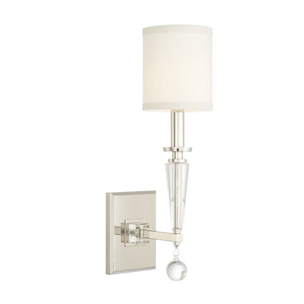 Paxton Polished Nickel One-Light Sconce, image 1