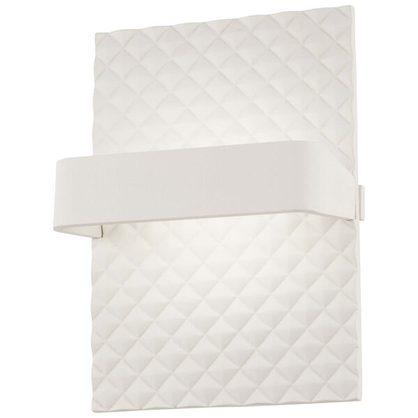 Quilted Matte White 10-Inch LED Wall Sconce, image 1