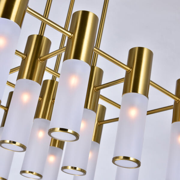 Pipes Brass 16-Light LED Down Chandelier, image 3