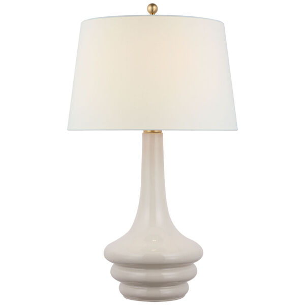 Wallis Large Table Lamp in Ivory with Linen Shade by Chapman  and  Myers, image 1