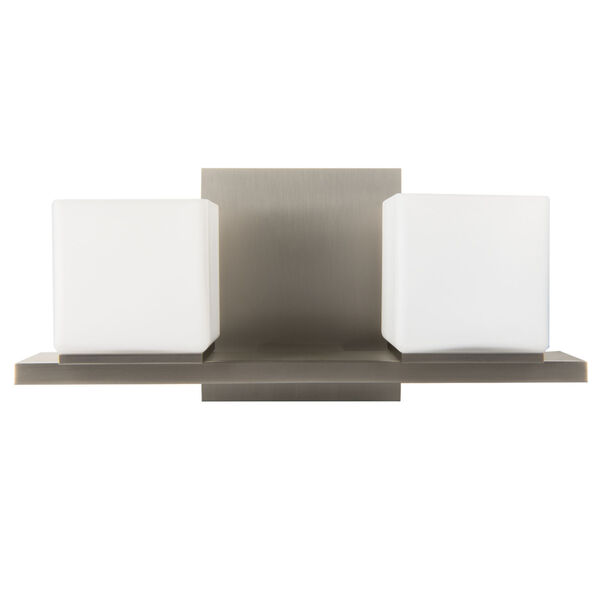 Icereto Brushed Nickel Two Light Wall Sconce, image 1