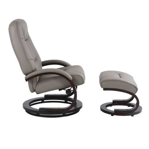 Sundsvall Putty and Chocolate Air Leather Recliner with Ottoman, Set of 2, image 4
