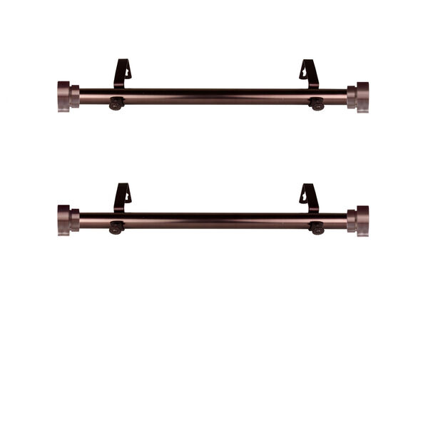 Bronze 20-Inch Side Curtain Rod, Set of 2, image 1