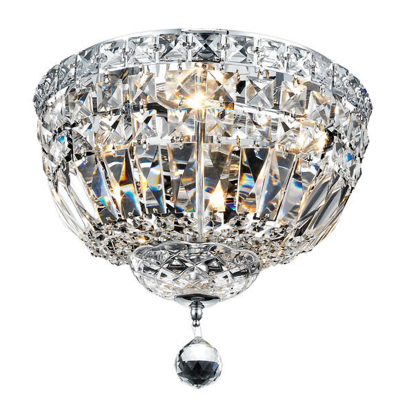 Tranquil Chrome Four-Light 12-Inch Flush Mount with Royal Cut Clear Crystal, image 1