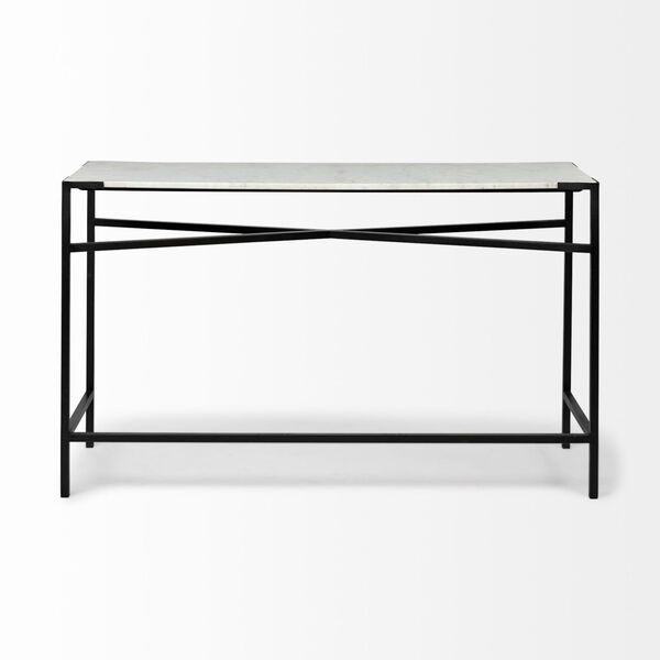 Lucas White and Black Marble Top Console Table, image 5