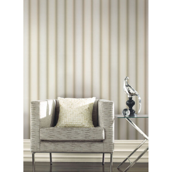 Urban Oasis Beige and Cream Ebb and Flow Wallpaper, image 1
