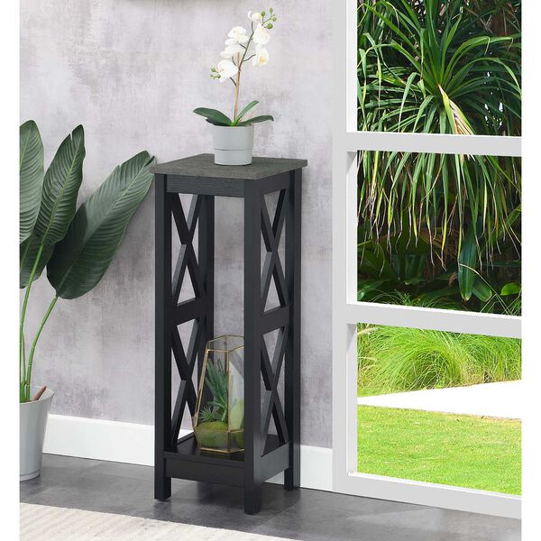 Oxford Cement and Black 32-Inch Plant Stand, image 2