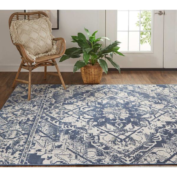 Foster Blue Ivory Rectangular 6 Ft. 5 In. x 9 Ft. 6 In. Area Rug, image 4