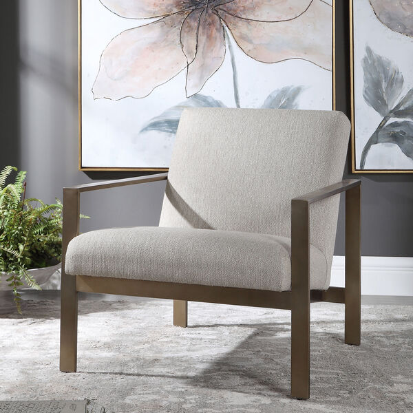 Wills Antique Brushed Brass Accent Chair, image 4