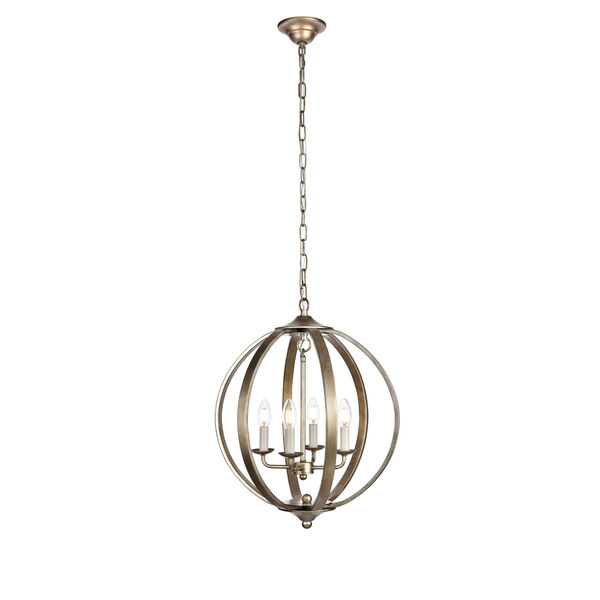 Marlow Vintage Silver 18-Inch Four-Light Pendant, image 1