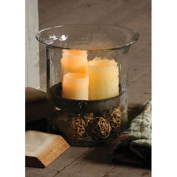 Giant Glass Candle Cylinder w/ Metal Insert, image 1