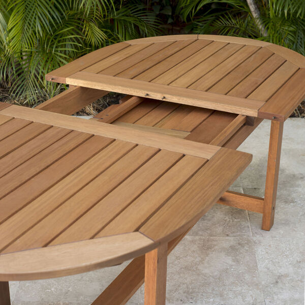 Amazonia Teak Extendable Oval Patio Dining Table Set, 7-Piece, image 4