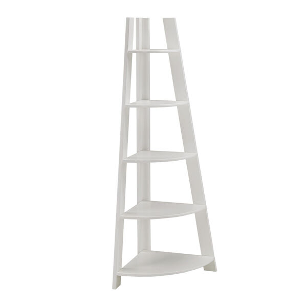 Roark White Corner Ladder Bookcase, image 1