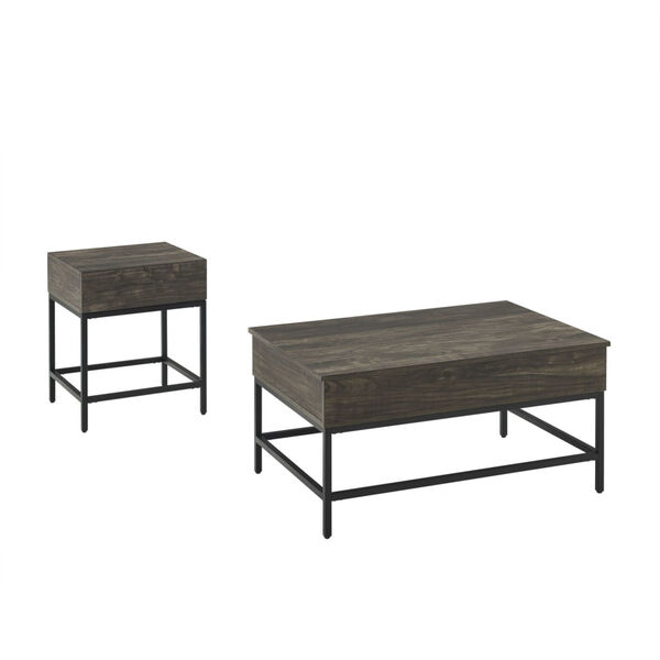 Jacobsen Brown Ash and Matte Black Two-Piece Coffee Table Set, image 3