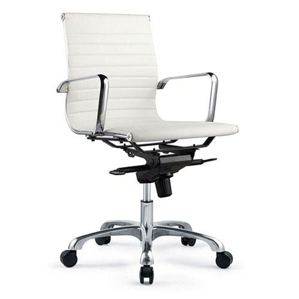 Omega Low Back White Office Chair, image 1