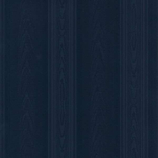 Medium Moiré Stripe Navy Blue Wallpaper - SAMPLE SWATCH ONLY, image 1