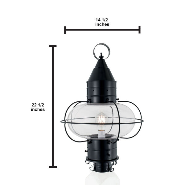 Classic Onion Black Single Light Outdoor Large Post Mount w/Clear Glass, image 6