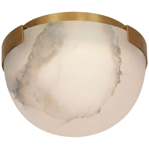 Melange 5-Inch Solitaire Flush Mount in Antique-Burnished Brass with Alabaster Shade by Kelly Wearstler, image 1