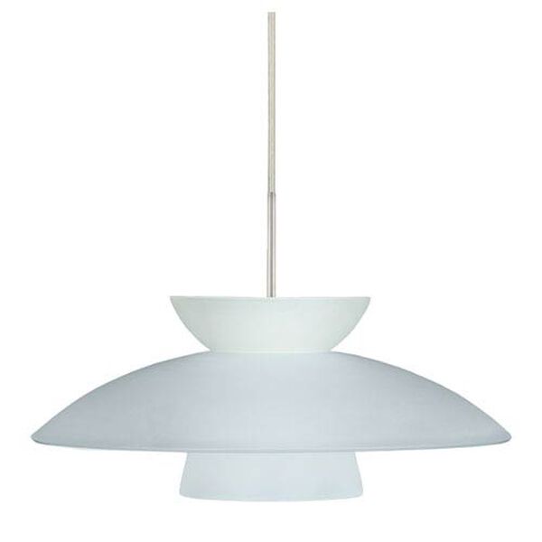 Trilo 15 Satin Nickel One-Light LED Pendant with Frost Glass, image 1
