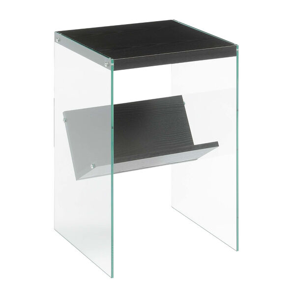 SoHo Black and Glass End Table with Shelf, image 1