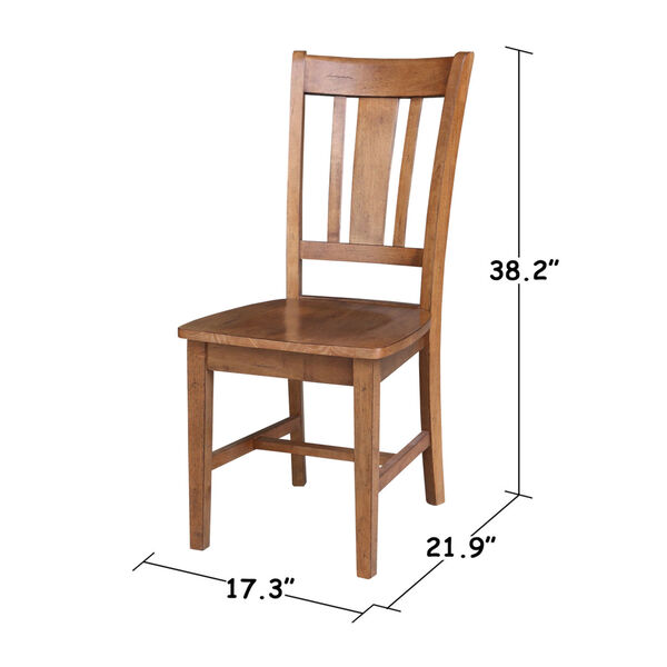 San Remo Distressed Oak Splat Back Chair, Set of 2, image 5