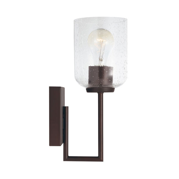 HomePlace Carter Bronze Sconce with Clear Seeded Glass, image 5