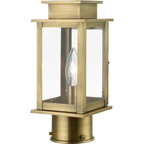 Princeton Antique Brass One-Light Outdoor Lantern Mini Post, image 5