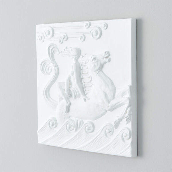 White Seahorse Plaster Wall Panel, image 1