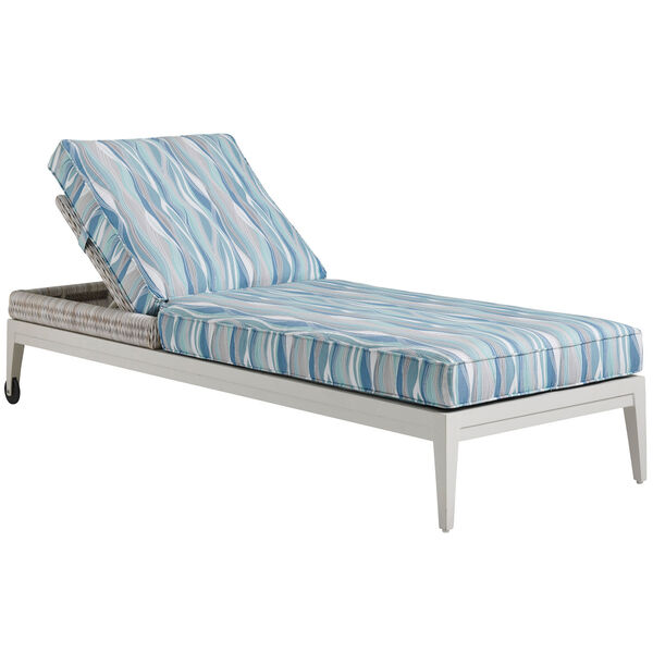 Seabrook White and Blue Chaise, image 1