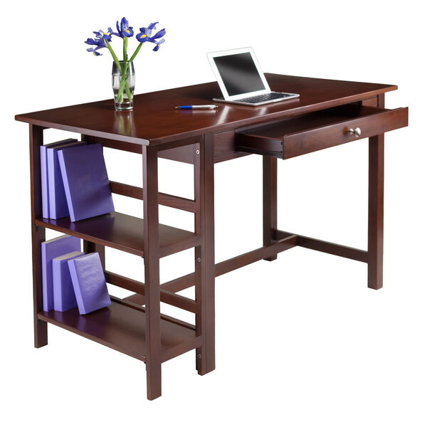 Velda Writing Desk with 2 Shelves, image 3