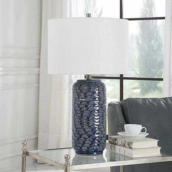 Afton Blue Waves One-Light Table Lamp, image 4