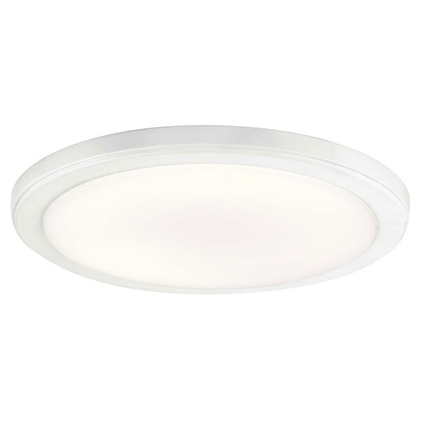 Zeo White 13-Inch Round Flush Mount Light in White, image 1